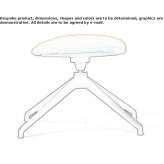 Fabric footstool with 4-star base Triangle
