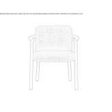 Chair upholstered in fabric with armrests Bubierca