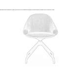 Upholstered fabric chair on trestles with armrests Avallon