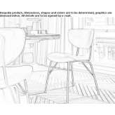 Chair with open backrest and integrated cushion Terelle