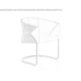 Upholstered leather chair on supports with armrests Ayeneux