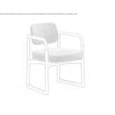 Chair upholstered in fabric with armrests Karaagil