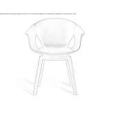 Leather chair with armrests Breves