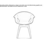 Swivel tanned leather trestle chair with armrests Breves