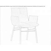Chair upholstered in fabric with armrests Antalya