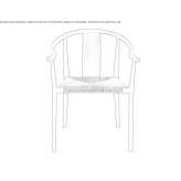 Solid wood and paper cord chair with armrests Niagara