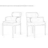 Upholstered velvet chair with armrests Reessum