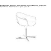 Leather chair with 4-star base with armrests Burlats