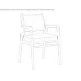 Tanned leather chair with armrests Mattie