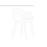 Upholstered leather chair with armrests Gambier