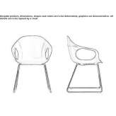 A tanned leather chair with a sled base and armrests Cimislia