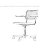 Swivel wicker chair with a 5-star base on wheels Luhden