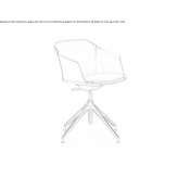 Swivel chair in tanned leather with armrests Broomall
