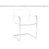 Leather chair, tanned on supports, with armrests Rezzato