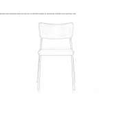 Tanned leather chair with open backrest Destin