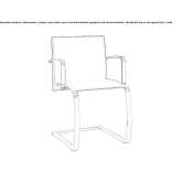 Krzesło skórzane, garbowane na wspornikach, z podłokietnikami Tonco