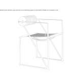 Perforated metal chair with armrests Fadd
