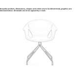 Leather trestle chair with armrests Burlats