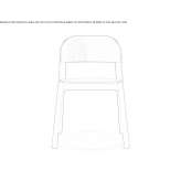 Ash chair with open backrest and stackable Sincan