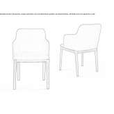 Chair upholstered in fabric with armrests Ebeltoft