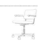 Upholstered leather chair with a five-star base with armrests Luhden