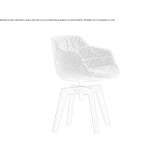 Swivel fabric chair on trestles with armrests Gambier