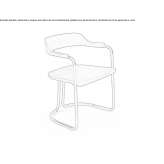 Solid wood chair with armrests Delden