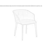 Armchair with wooden legs and polypropylene armrests Blaj