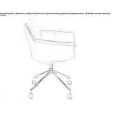 Fabric chair with armrests on wheels Svidnik