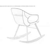 Tanned leather rocking chair with armrests Cimislia