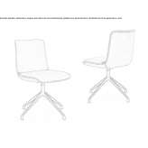 Swivel, upholstered, leather trestle chair Leimbach