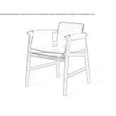 Tanned leather chair with armrests Wausau