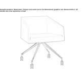 Chair with a 4-star base and armrests on wheels Tapo