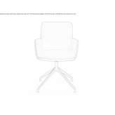 Swivel leather trestle chair with armrests Leimbach