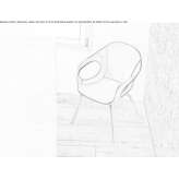 Tanned leather chair with armrests Cimislia