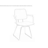 Tanned leather chair with armrests Witham