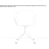 Polyurethane chair with 4-star base with armrests Cimislia