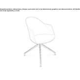 Plastic chair with armrests on wheels Yuganets