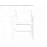 Chair with armrests in solid oak and leather Vouzela