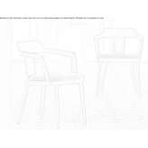 Solid wood chair with armrests Acos