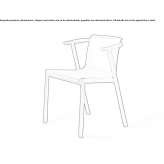 Wooden chair with armrests Vinadio
