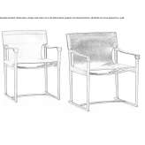 Tanned leather chair with armrests Buscoldo