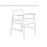 Chair upholstered in fabric with armrests Wausau