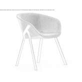 Chair upholstered in fabric with armrests Barba