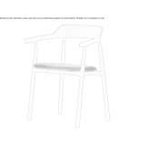 Plastic chair with armrests and integrated cushion Partille