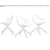 Aluminum swivel chair with a 4-star base and armrests Abramut
