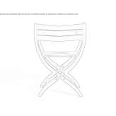 Folding chair in ash and leather Lismore