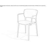 Polypropylene chair with stackable armrests Tibu