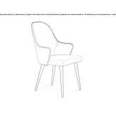 Krzesło skórzane tapicerowane z podłokietnikami Saraykoy