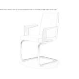 Leather chair on supports with armrests Kalnik